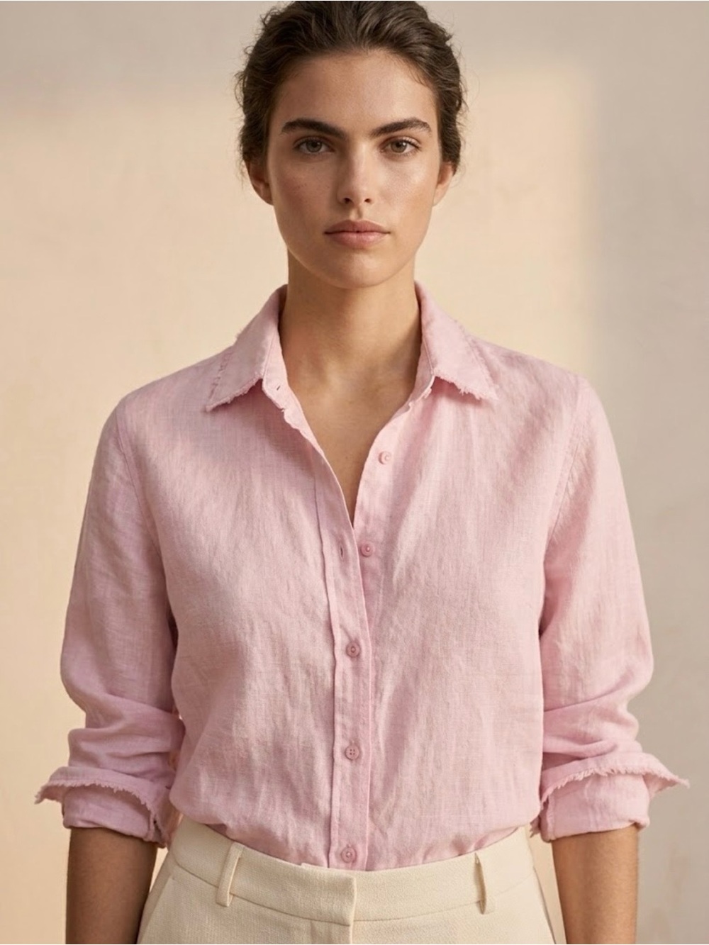 cloth & stone Soft Pink Button-Down Linen Shirt